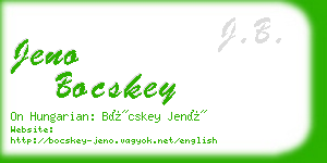 jeno bocskey business card